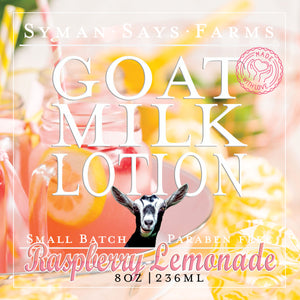 
            
                Load image into Gallery viewer, Raspberry Lemonade | Scented Goat Milk Lotion
            
        