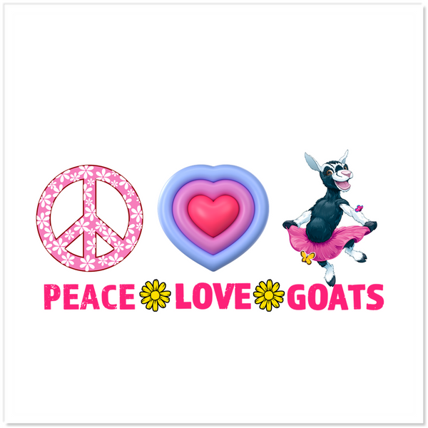 Peace, Love & Goats Sticker